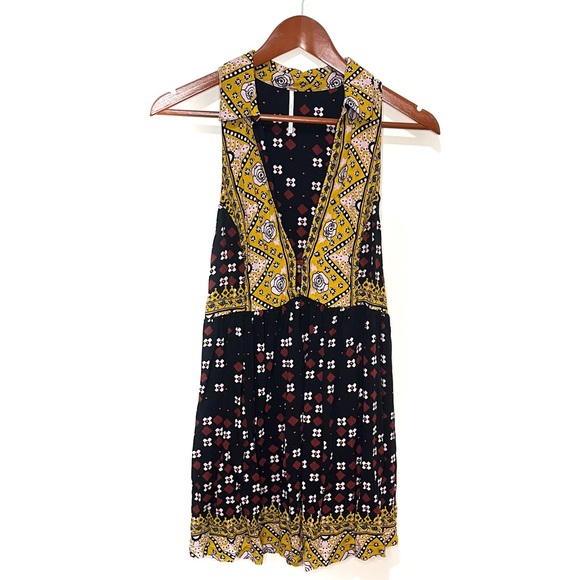 Final Sale Free People Charlotte Printed Tunic Tank Top Size Large - Picture 3 of 12